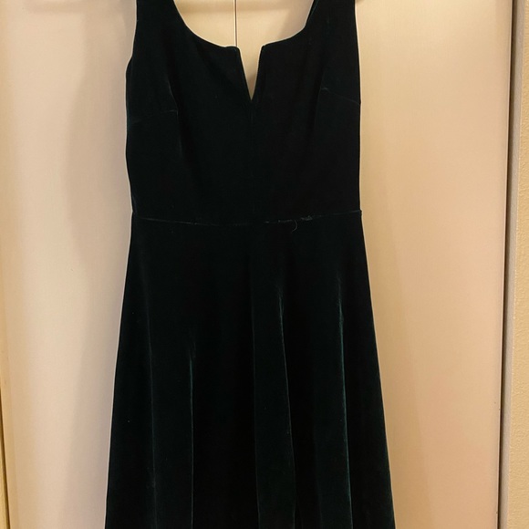 NWT Bloomingdale’s Aqua Velvet Velour Notch Neck Green Holiday Dress Large L - Picture 3 of 6